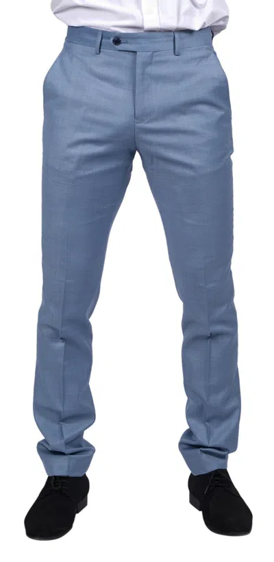 Paul Andrew Charles Plain Summer Trousers In Blue