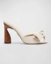 Paul Andrew Cotton Bow Peep-toe Mule Sandals In Panna Cotta