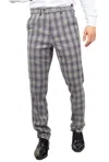 Paul Andrew Darby Knight Checked Trousers In Grey