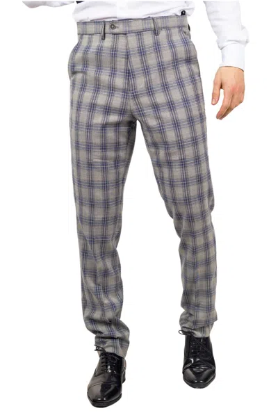 Paul Andrew Darby Knight Checked Trousers In Grey
