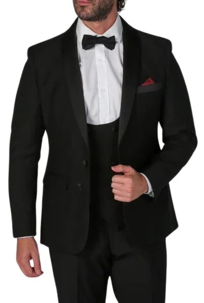 Paul Andrew Ford Black 3 Piece Tuxedo Suit