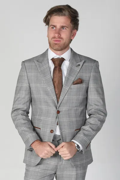 Paul Andrew Francis - Check Blazer Formal Office Wear In Grey