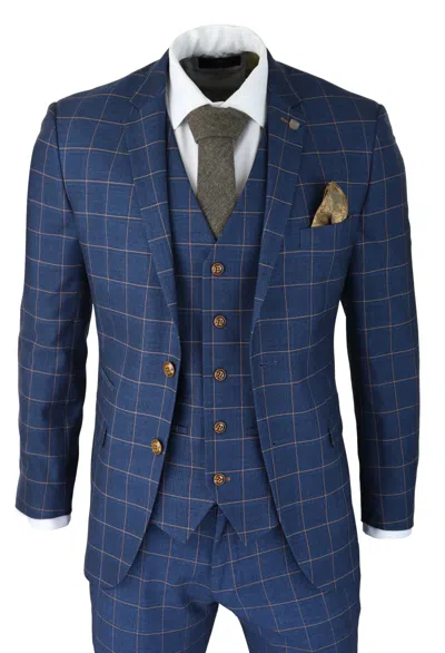 Paul Andrew Hamleys 3 Piece Blue Check Suit
