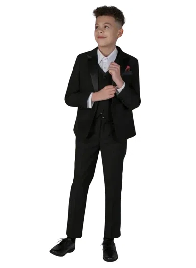 Paul Andrew Kids' Harry - 3 Piece Tuxedo Suit In Black