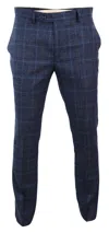 Paul Andrew Harvey Tweed Check Trousers In Blue