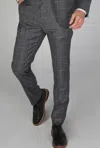 Paul Andrew Hobbs Check Trousers Suit Pants In Grey