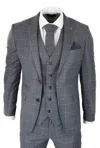 Paul Andrew Hobbs Grey Check 3 Piece Suit In Grey