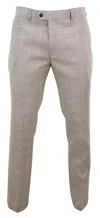 Paul Andrew Holland Check Tweed Trousers In Beige
