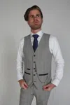 Paul Andrew Hugo Check Grey Waistcoat In Grey