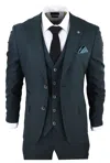 Paul Andrew Jasper Olive Green 3 Piece Suit Check In Green