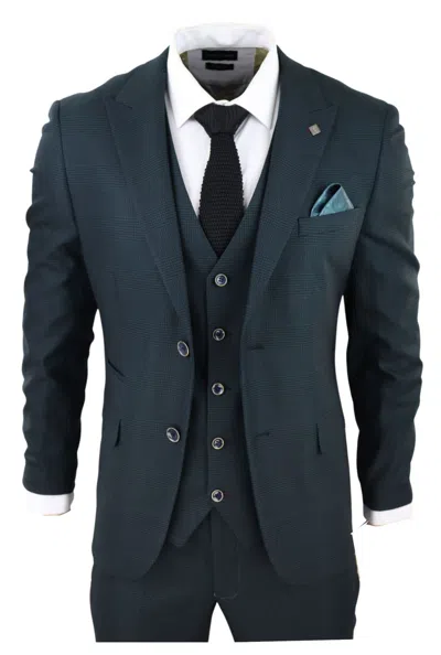 Paul Andrew Jasper Olive Green 3 Piece Suit Check