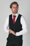 Paul Andrew Jasper Prince Of Wales Check Waistcoat In Green