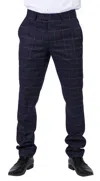 Paul Andrew Kenneth Tweed Check Trousers Blinders In Blue
