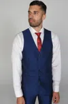 Paul Andrew Kingsley Wedding Prom Waistcoat In Blue