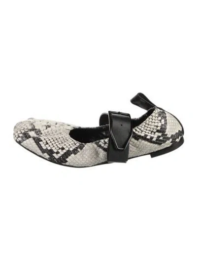 Pre-owned Paul Andrew Leather Animal Print Ballet Flats In Neutrals