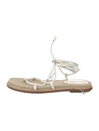 Pre-owned Paul Andrew Leather Espadrilles In White