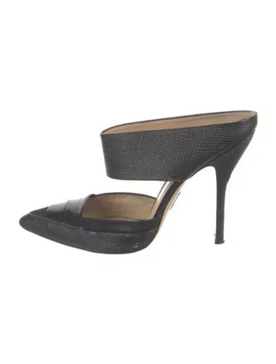 Pre-owned Paul Andrew Leather Mules In Black