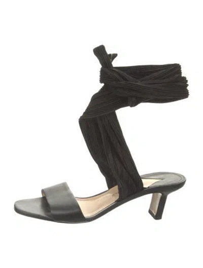 Pre-owned Paul Andrew Leather Sandals In Black