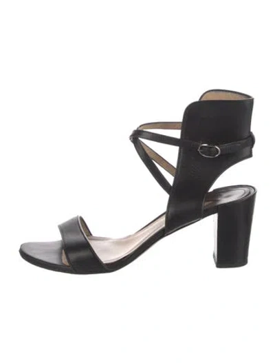 Pre-owned Paul Andrew Leather Sandals In Black