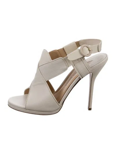 Pre-owned Paul Andrew Leather Sandals In Neutrals