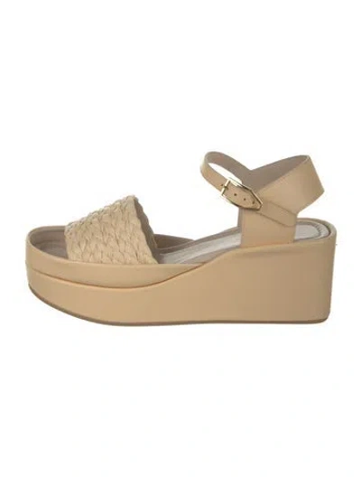 Pre-owned Paul Andrew Leather Sandals W/ Tags In Neutrals