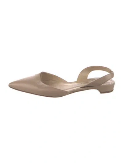 Pre-owned Paul Andrew Leather Slingback Flats In Black