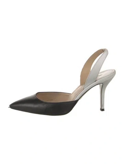 Pre-owned Paul Andrew Leather Slingback Pumps In Blue