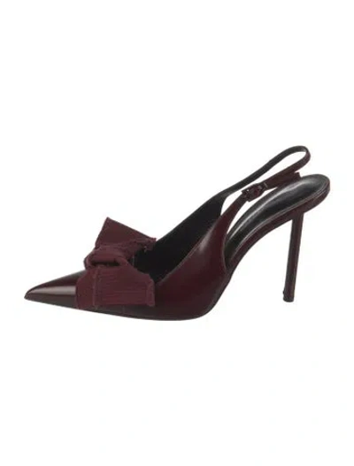 Pre-owned Paul Andrew Leather Slingback Pumps In Burgundy