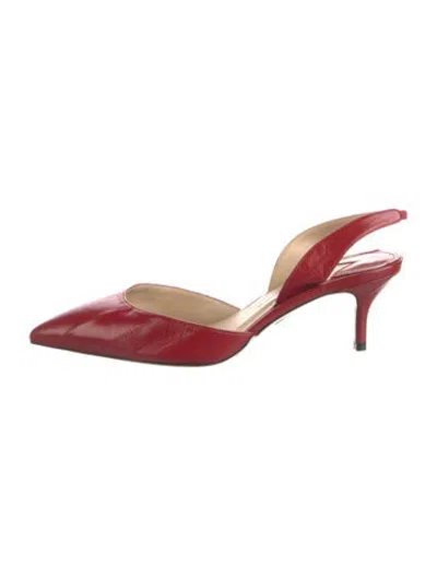 Pre-owned Paul Andrew Leather Slingback Pumps In Pink
