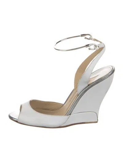 Pre-owned Paul Andrew Leather Slingback Pumps In White
