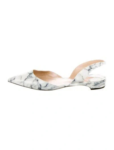 Pre-owned Paul Andrew Leather Tie-dye Print Slingback Flats In Multi