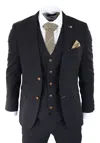 Paul Andrew Mayfair 3 Piece Grooms Suit In Black