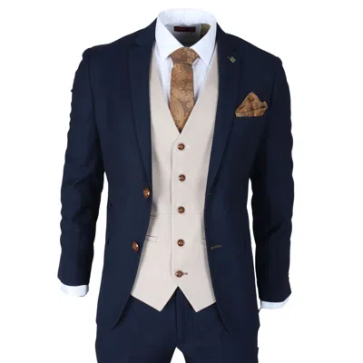 Paul Andrew Mayfair 3 Piece Grooms Suit In Blue
