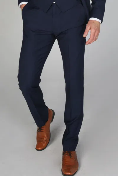 Paul Andrew Mayfair Plain Formal Plain Trousers In Blue