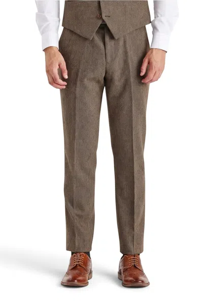 Paul Andrew Men's Brown Wool Blend Tweed Trousers - Oscar