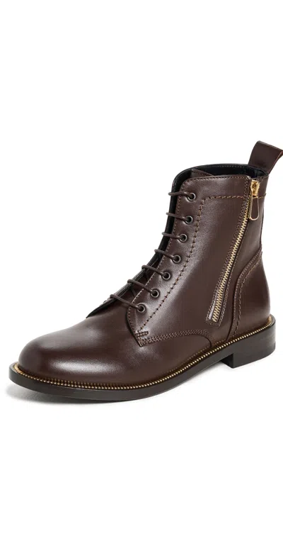 Paul Andrew Mister Zip Lace Up Boots Soft Calf/espresso