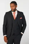Paul Andrew Oscar 3 Piece Suit Wool Blend Tweed Tailored Fit Formal Dress In Blue