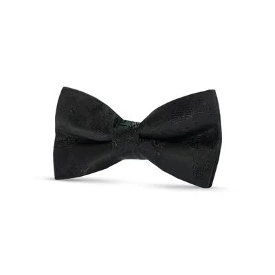 Paul Andrew Paisley Floral Satin Bow Tie In Black