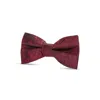 Paul Andrew Paisley Floral Satin Bow Tie In Burgundy