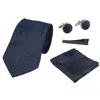 Paul Andrew Paisley Neck Tie Pocket Square Cuff Links In Blue
