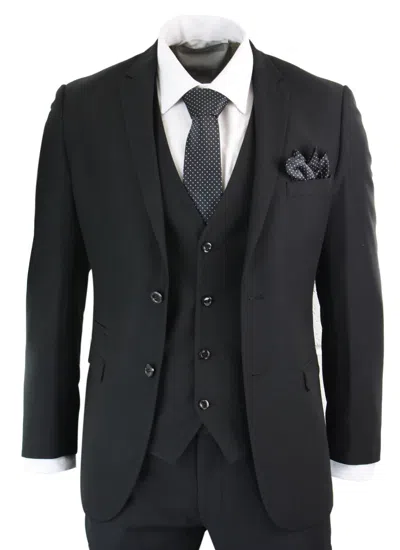 Paul Andrew Parker 3 Piece Classic Tuxedo Suit In Black