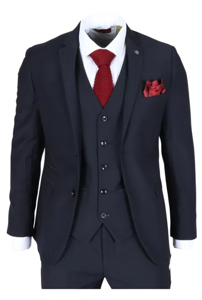 Paul Andrew Parker 3 Piece Tailored Fit Suit In Blue