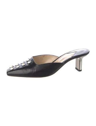 Pre-owned Paul Andrew Patent Leather Mules In Black