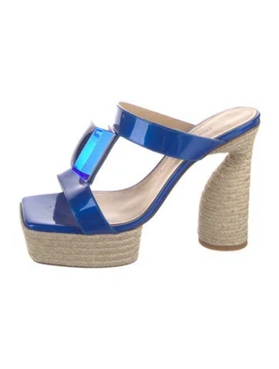 Pre-owned Paul Andrew Patent Leather Sandals In Blue