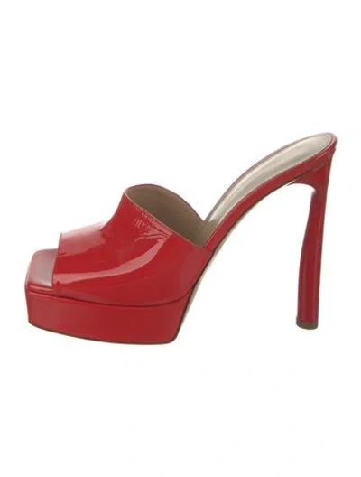 Pre-owned Paul Andrew Patent Leather Sandals In Red