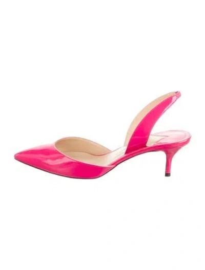 Pre-owned Paul Andrew Patent Leather Slingback Pumps In Pink