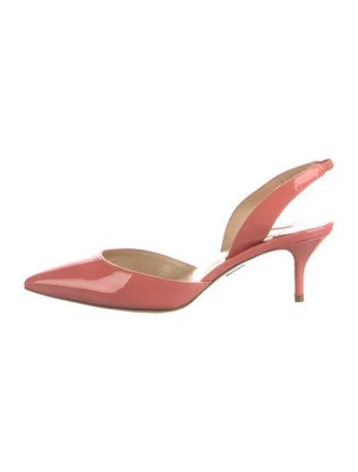 Pre-owned Paul Andrew Patent Leather Slingback Pumps In Pink