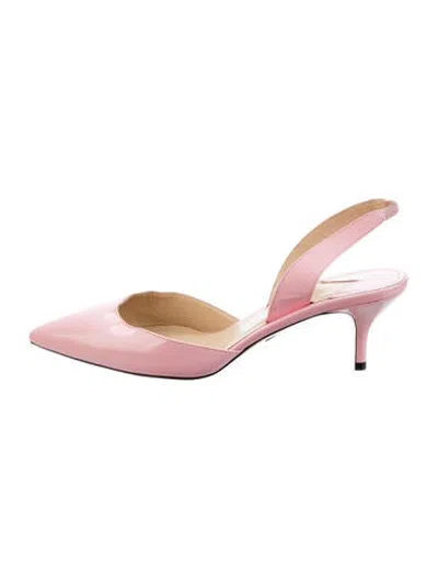 Pre-owned Paul Andrew Patent Leather Slingback Pumps In Pink