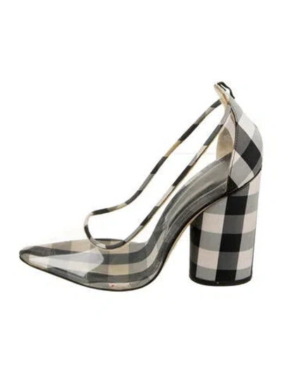 Pre-owned Paul Andrew Pvc Printed D'orsay Pumps In White