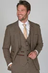 Paul Andrew Ralph -tweed Check Blazer Peaky Blinders In Brown